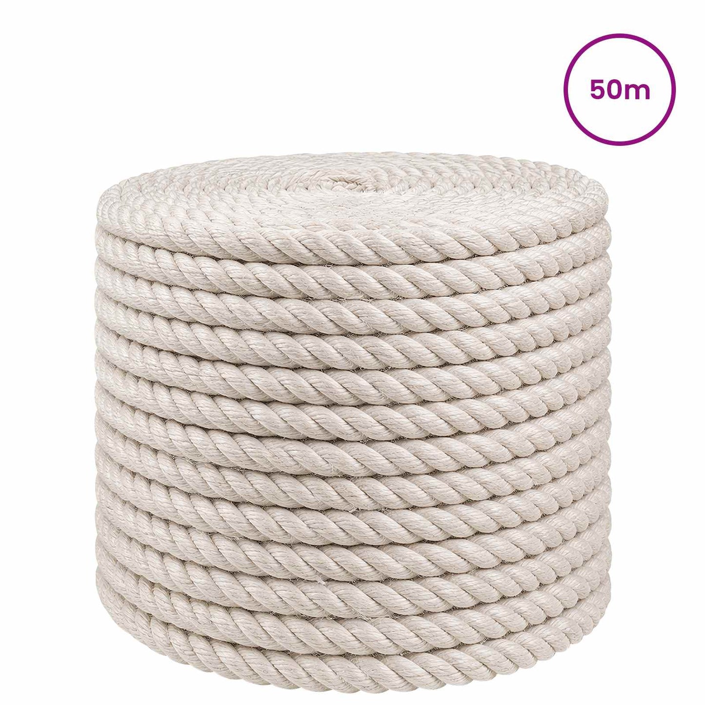 vidaXL Σχοινί Από Τζute 12 mm Λευκό 100% Τζούτα Tossa
