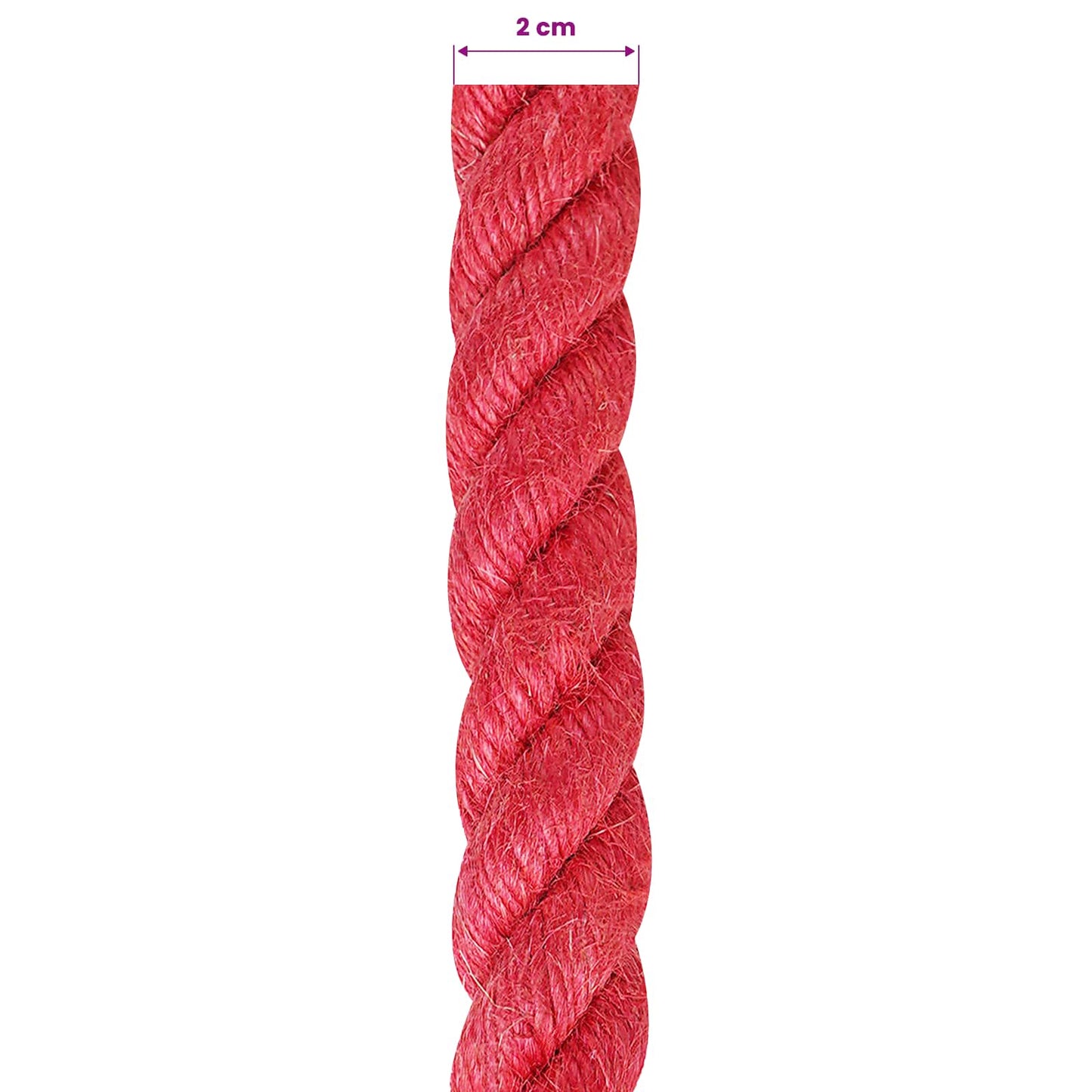 vidaXL Σχοινί Από Τζute 20 mm Κόκκινο 100% Τζούτα Tossa