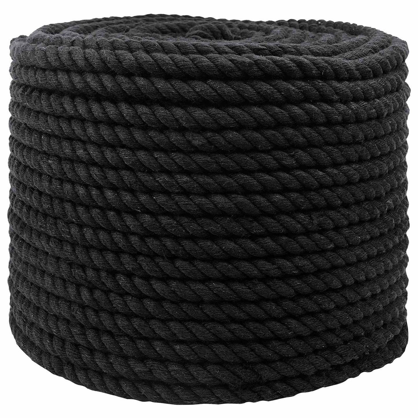 vidaXL Κωτόσχοινo 12 mm 50 m Μαύρο 100% Βαμβάκι