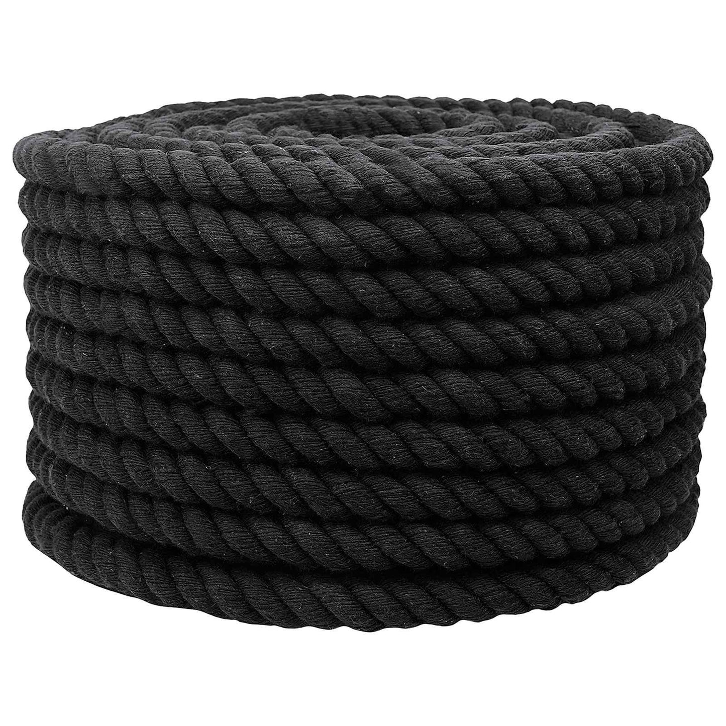 vidaXL Κωτόσχοινo 24 mm 50 m Μαύρο 100% Βαμβάκι