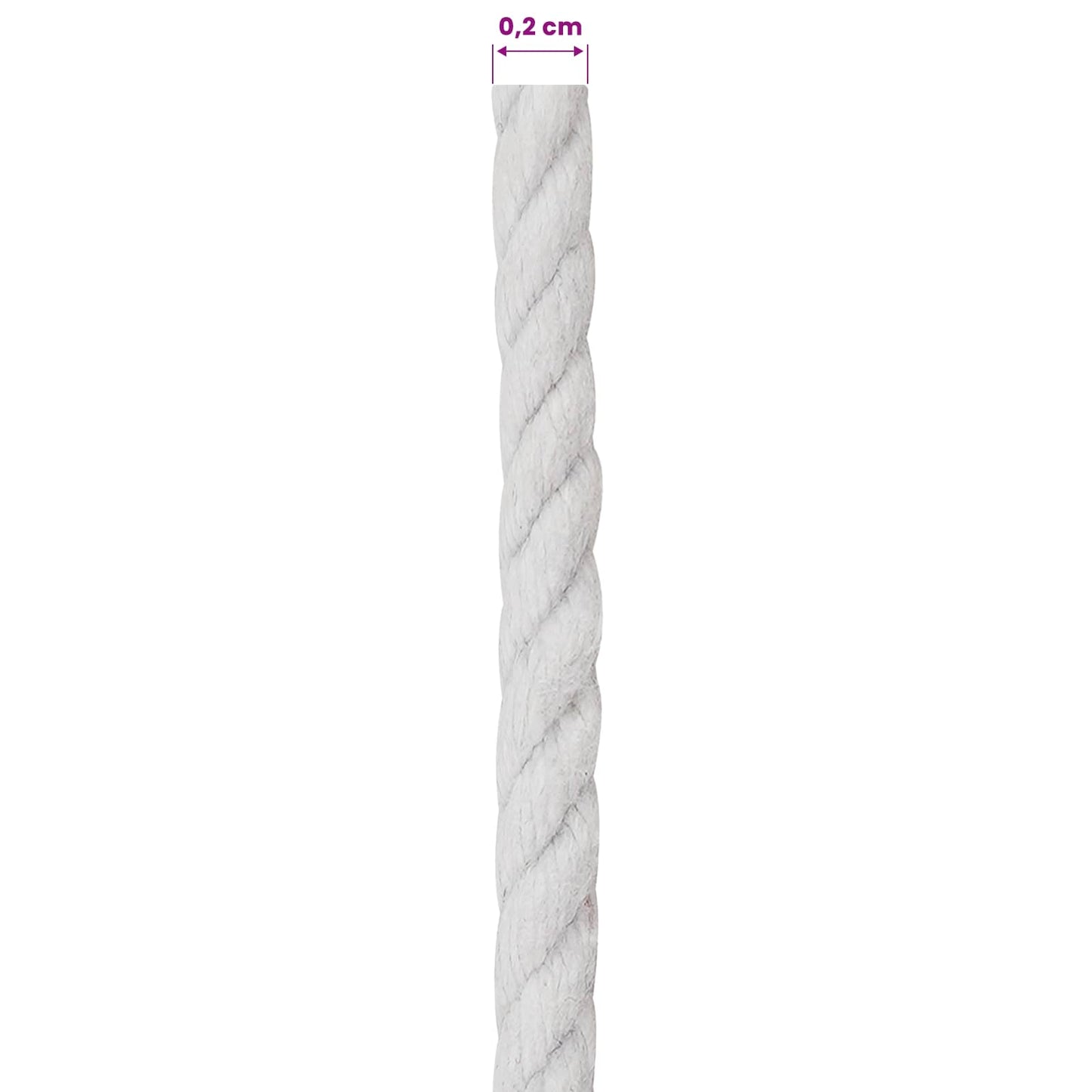 vidaXL Cotton Twine 2 τμχ. 2 mm 100 m Λευκό 100% Βαμβάκι