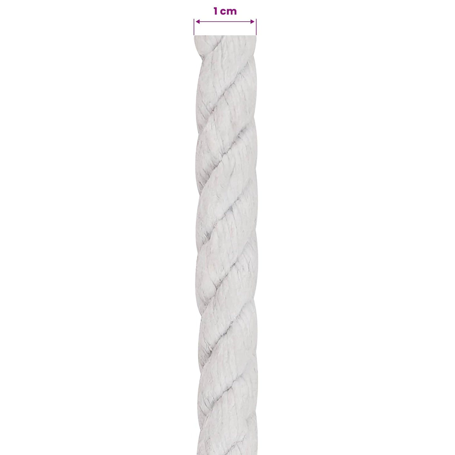vidaXL Σχοινί Λευκό 1 x 1 x 5000 εκ Βαμβάκι