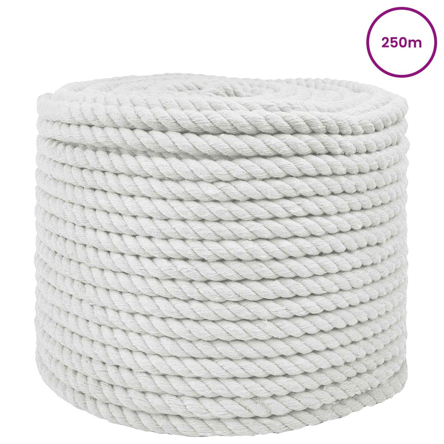 vidaXL Σχοινί Λευκό 1 x 1 x 25000 εκ Βαμβάκι
