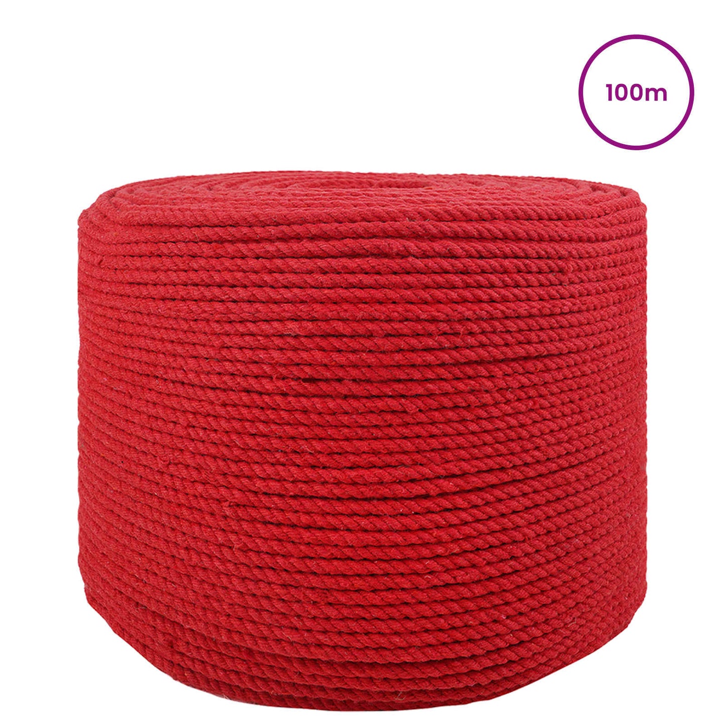 vidaXL Cotton Twine 2 τμχ. 2 mm 100 m Κόκκινο 100% Βαμβάκι