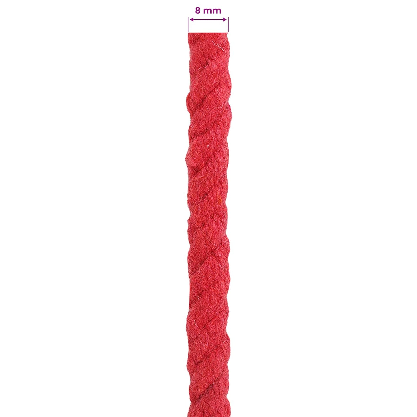 vidaXL Κωτόσχοινo 8 mm 50 m Κόκκινο 100% Βαμβάκι