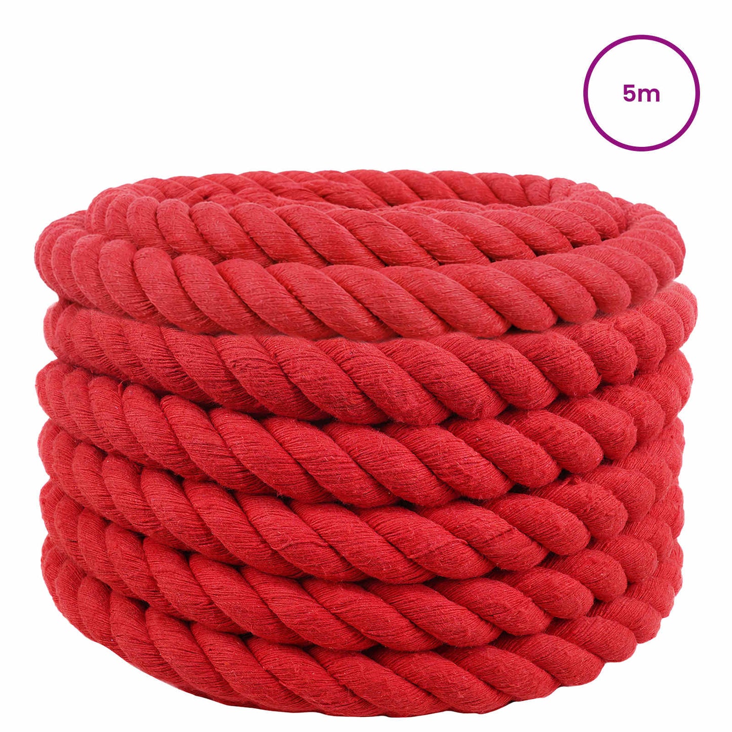vidaXL Κωτόσχοινo 40 mm 5 m Κόκκινο 100% Βαμβάκι