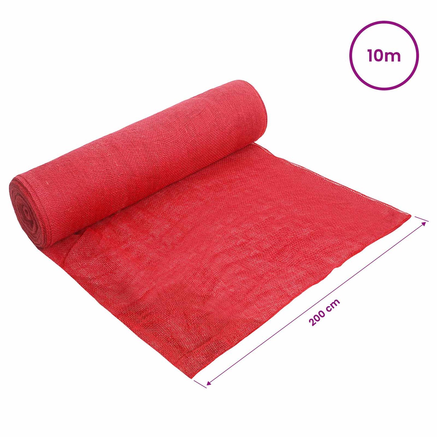 vidaXL Ρολό από Τζute 200 x 1000 cm Κόκκινο