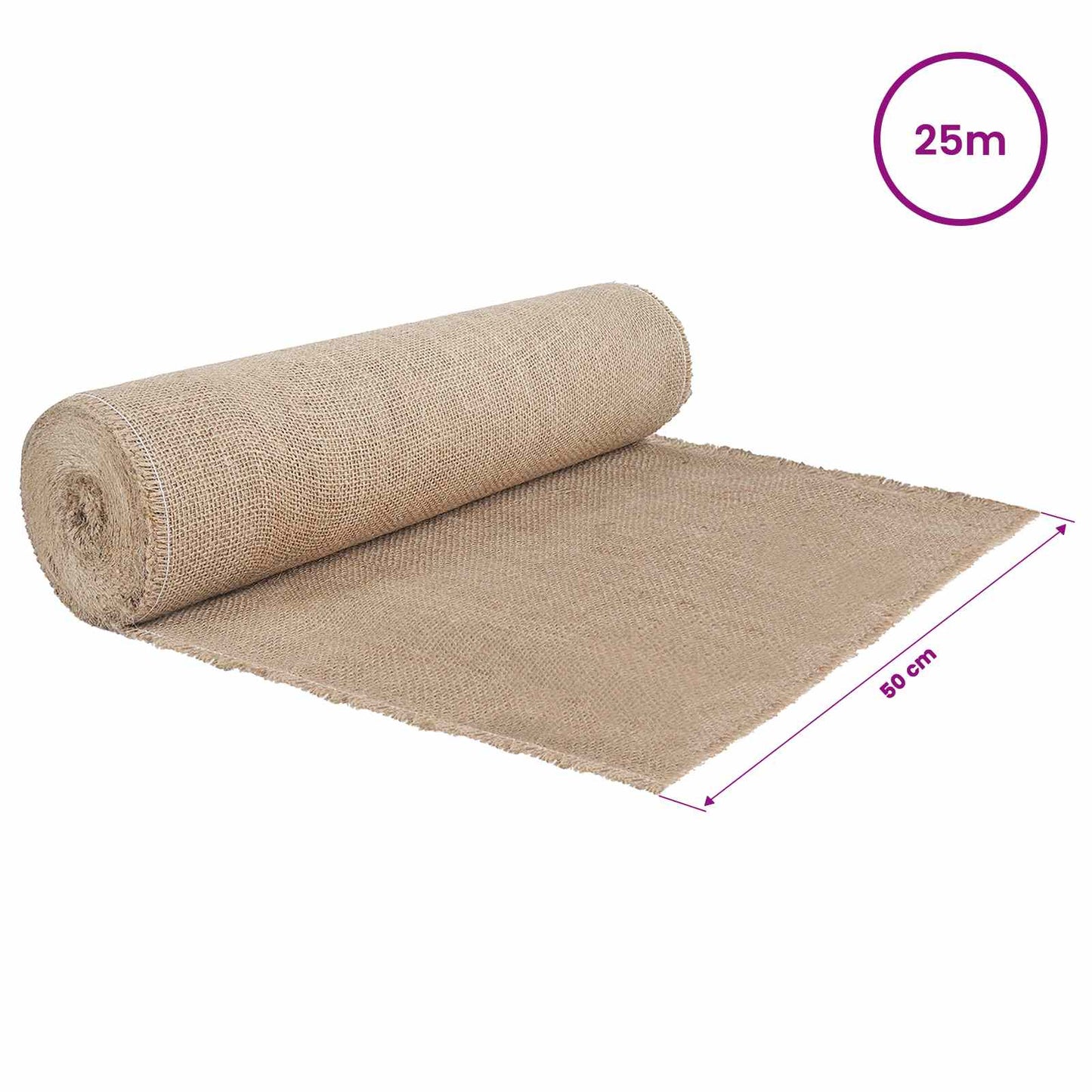 vidaXL Ρολό από Τζute 50 x 2500 εκ Φυσικό