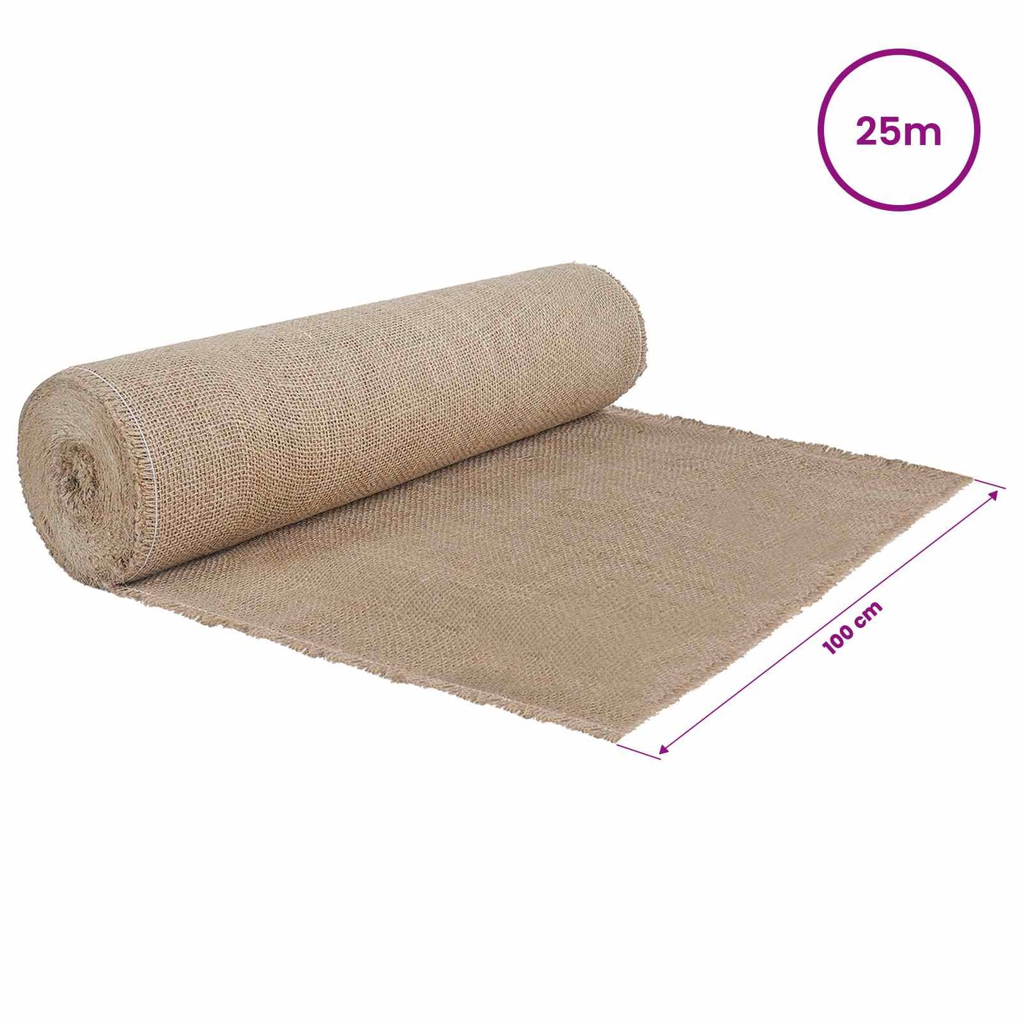vidaXL Ρολό από Τζute 100 x 2500 εκ Φυσικό