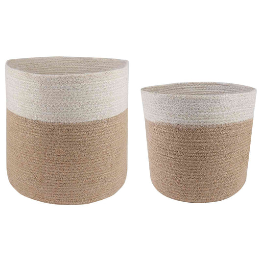 vidaXL Σετ Γλαστρών 2 pcs Φυσικό και Λευκό Ø 28 x 28 εκ