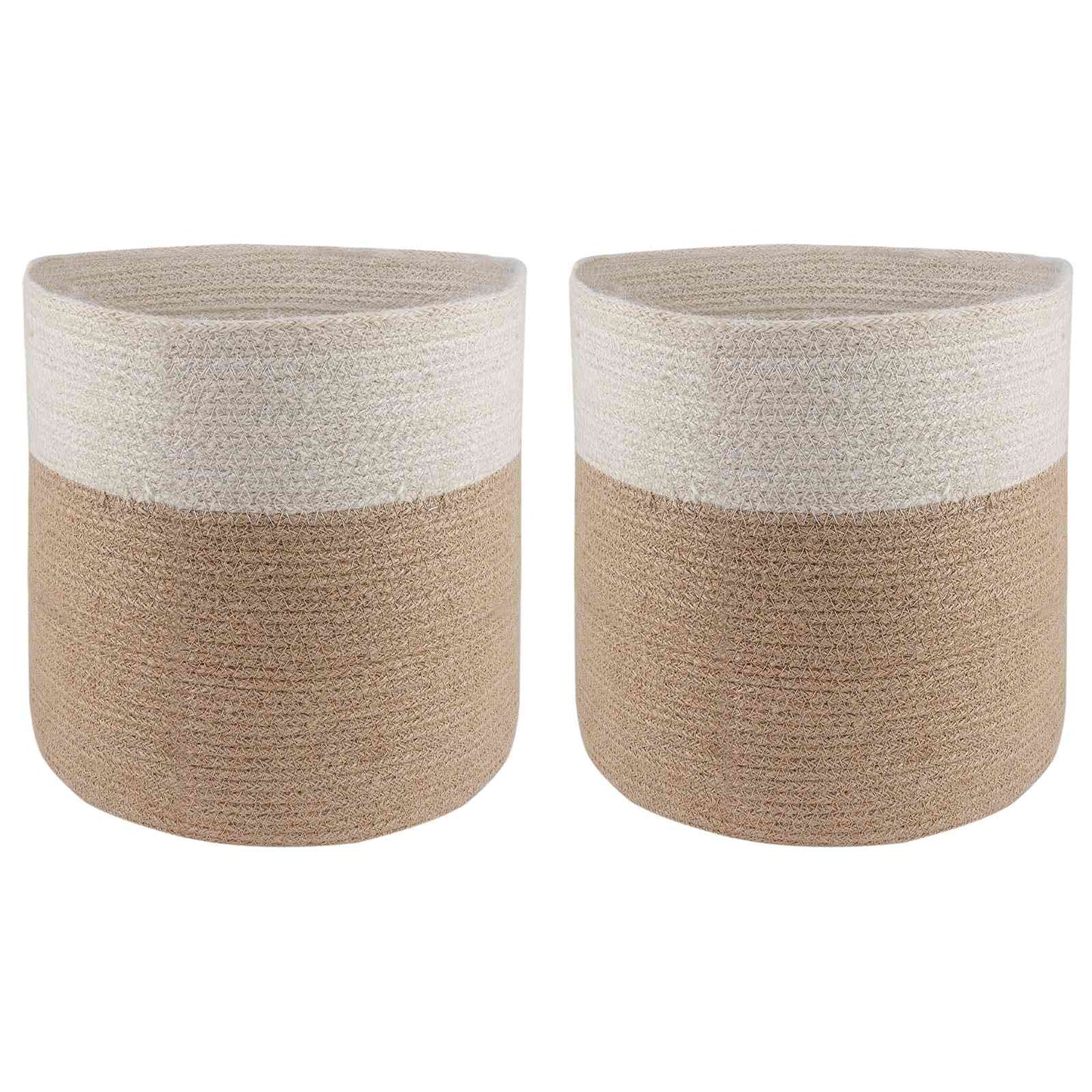 vidaXL Σετ Γλαστρών 2 pcs Φυσικό και Λευκό Ø 28 x 28 εκ