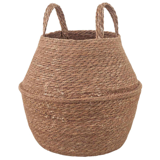 vidaXL Γλάστρα με Χερούλια Φυσικό Ø 22 x 20 cm 100% Θαλασσόχορτο