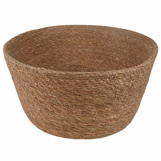vidaXL Γλάστρα με Χερούλια Φυσικό Ø 22 x 20 cm 100% Θαλασσόχορτο