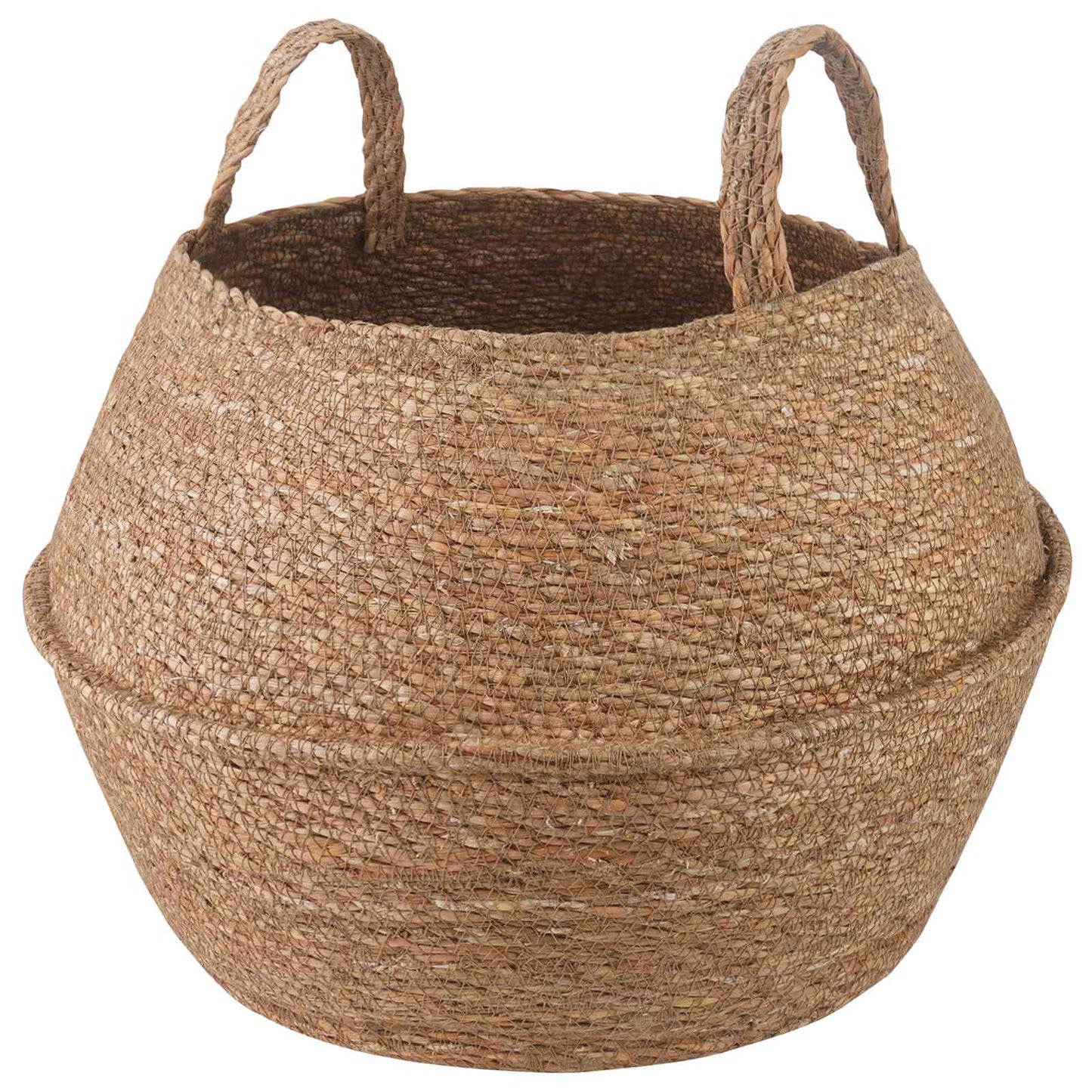 vidaXL Γλάστρα με Χερούλια Φυσικό Ø 45 x 36 cm 100% Θαλασσόχορτο