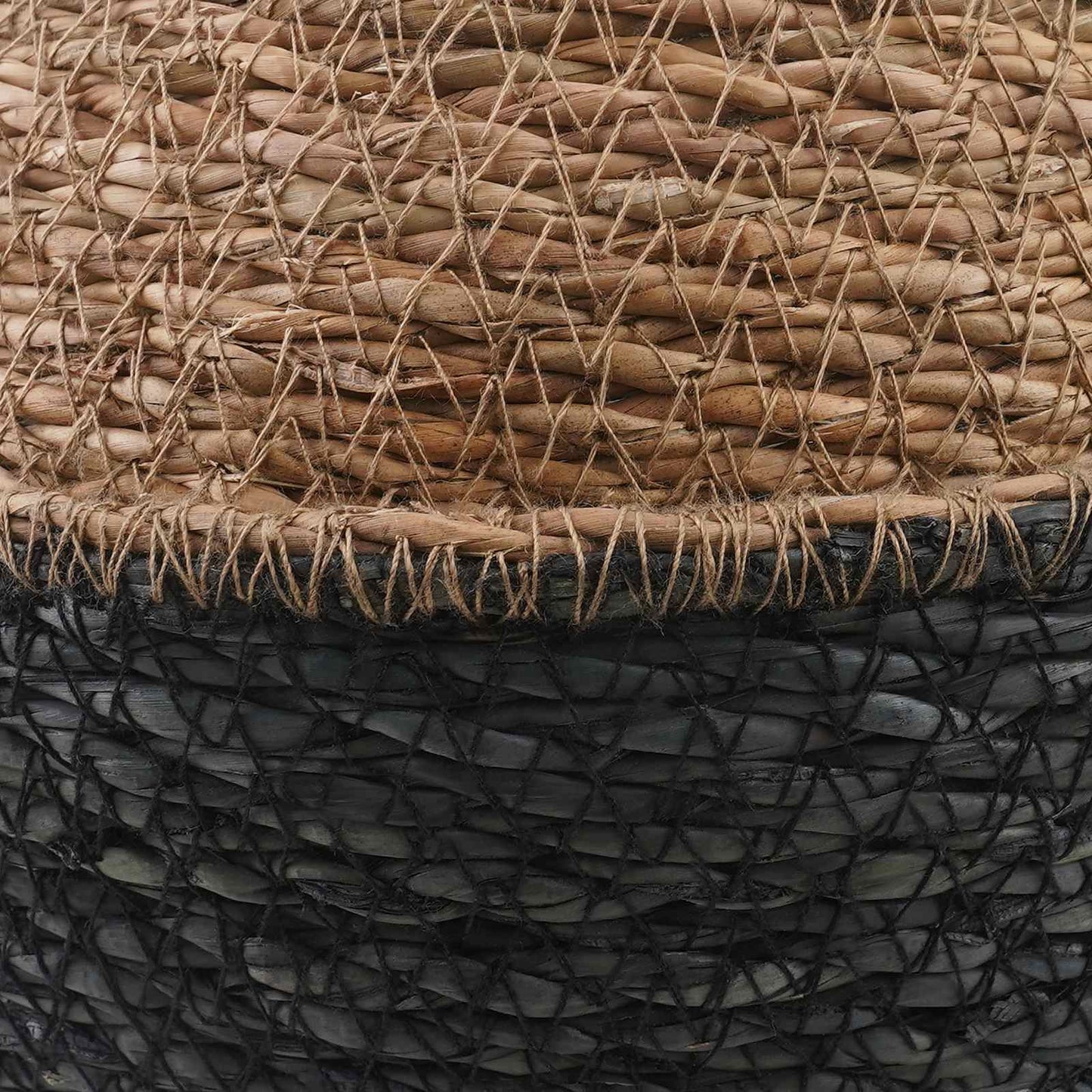 vidaXL Γλάστρα με Χερούλια Μαύρο Ø 32 x 32 cm 100% Θαλασσόχορτο