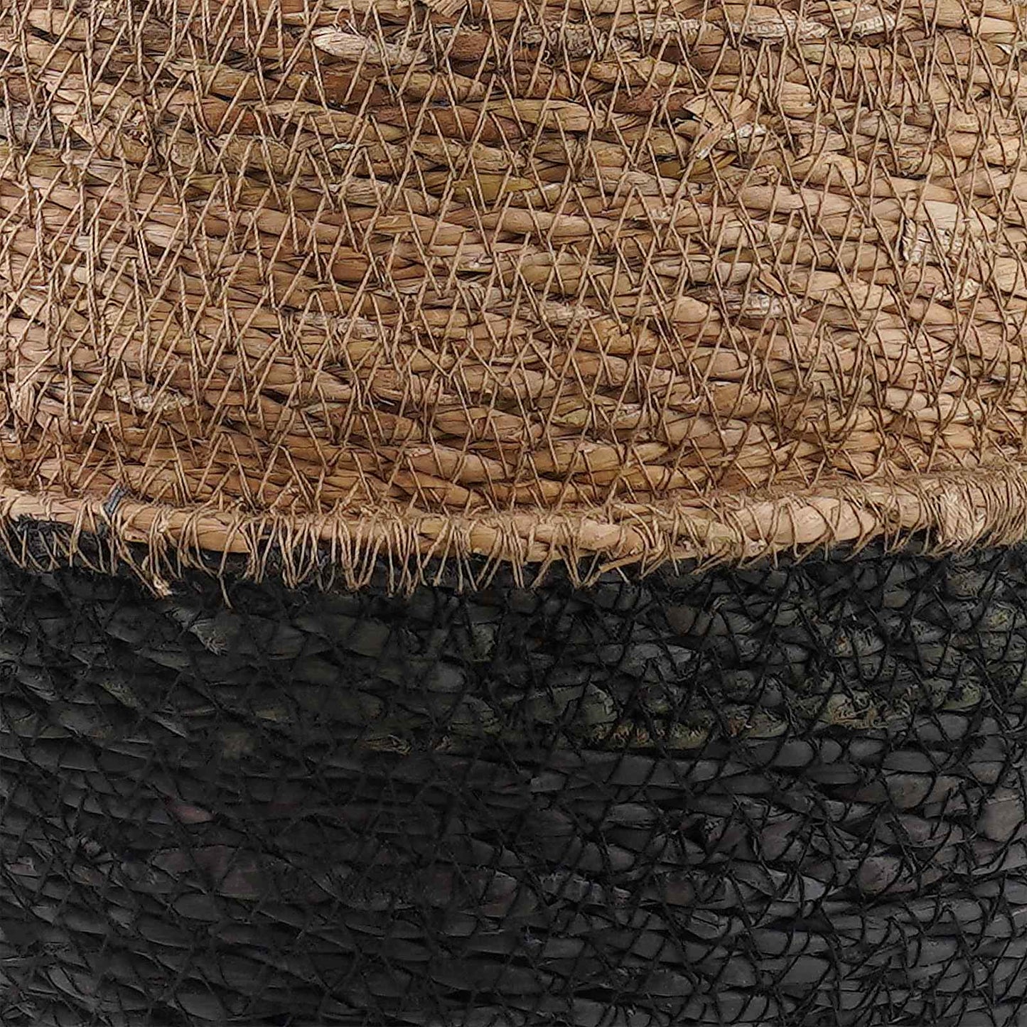 vidaXL Γλάστρα με Χερούλια Μαύρο Ø 45 x 36 cm 100% Θαλασσόχορτο