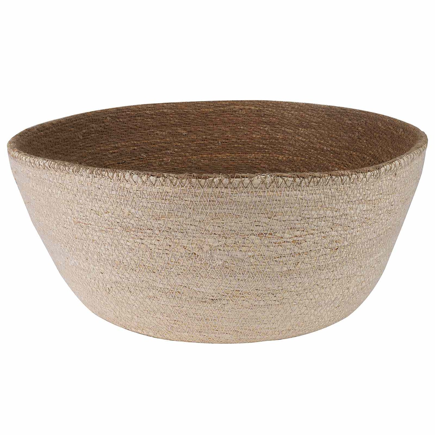 vidaXL Γλάστρα με Χερούλια Λευκό Ø 45 x 36 cm 100% Θαλασσόχορτο