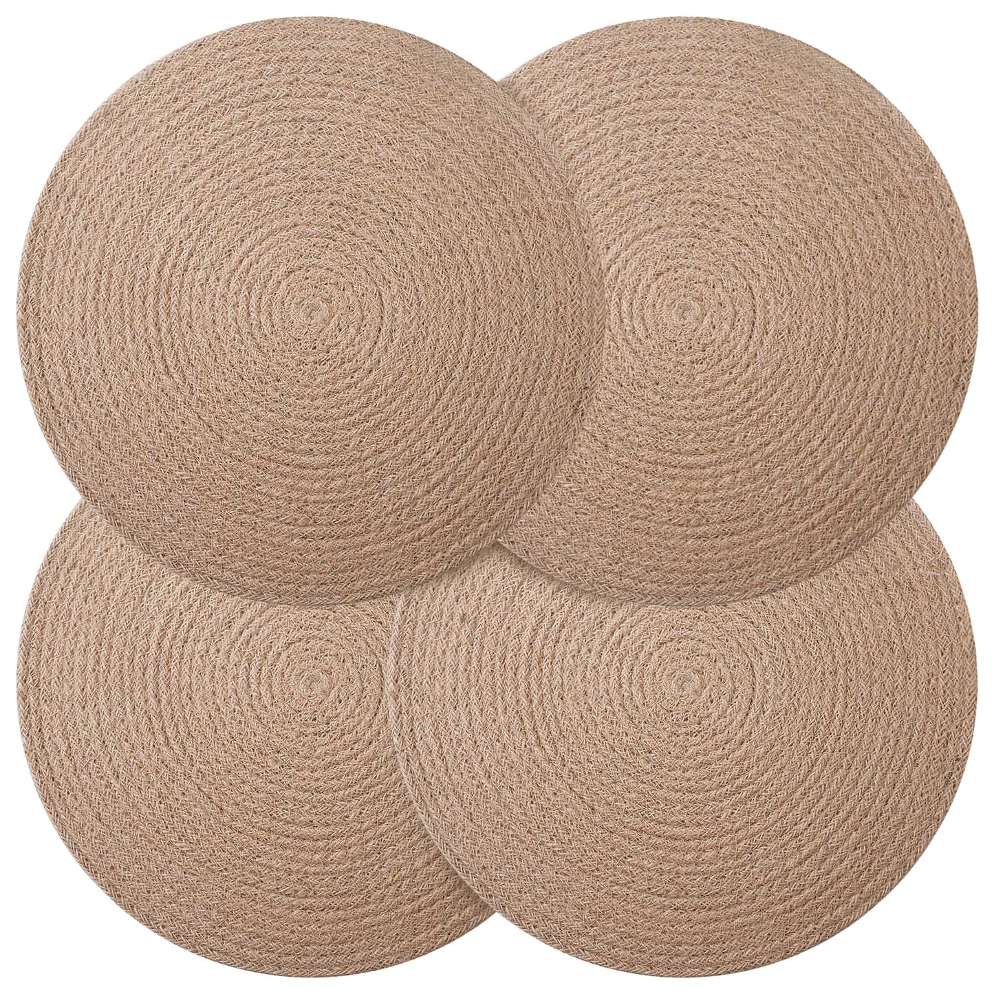 vidaXL Γιούτα Σουβέρ 4 pcs Φυσικό Ø 30 cm 100% Γιούτα Τοσσά