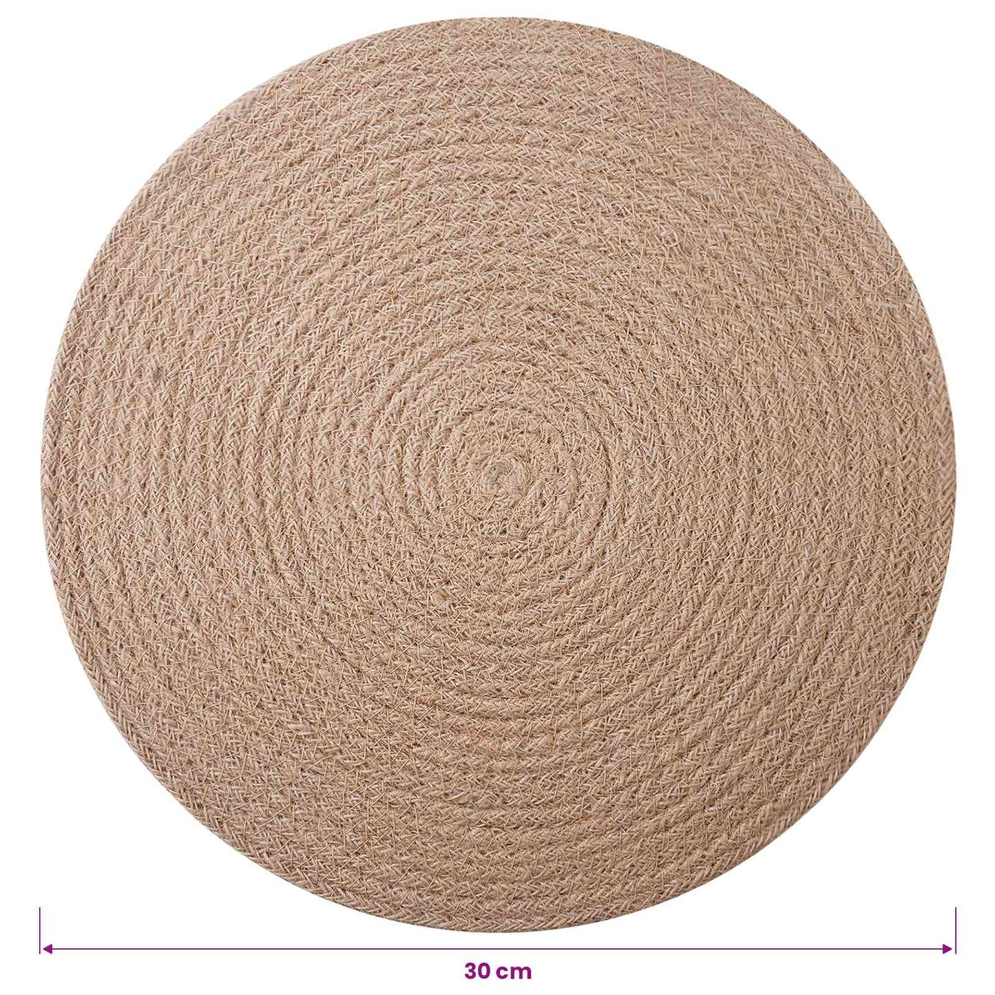 vidaXL Γιούτα Σουβέρ 4 pcs Φυσικό Ø 30 cm 100% Γιούτα Τοσσά