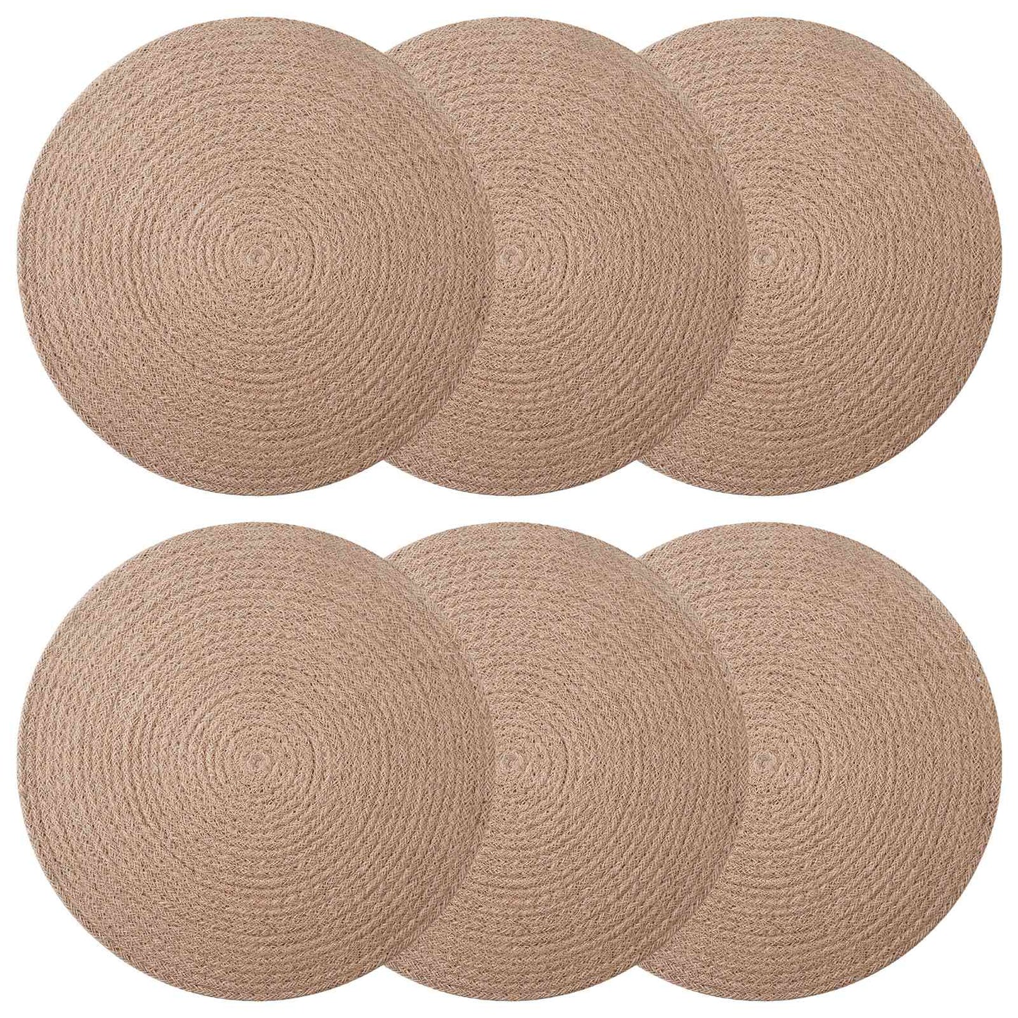 vidaXL Γιούτα Σουβέρ 6 pcs Φυσικό Ø 30 cm 100% Γιούτα Τοσσά