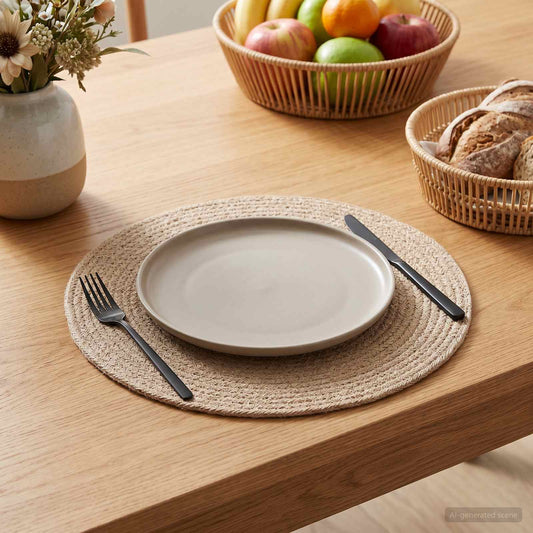 vidaXL Γιούτα Σουβέρ 50 pcs Φυσικό Ø 30 cm 100% Γιούτα Τοσσά