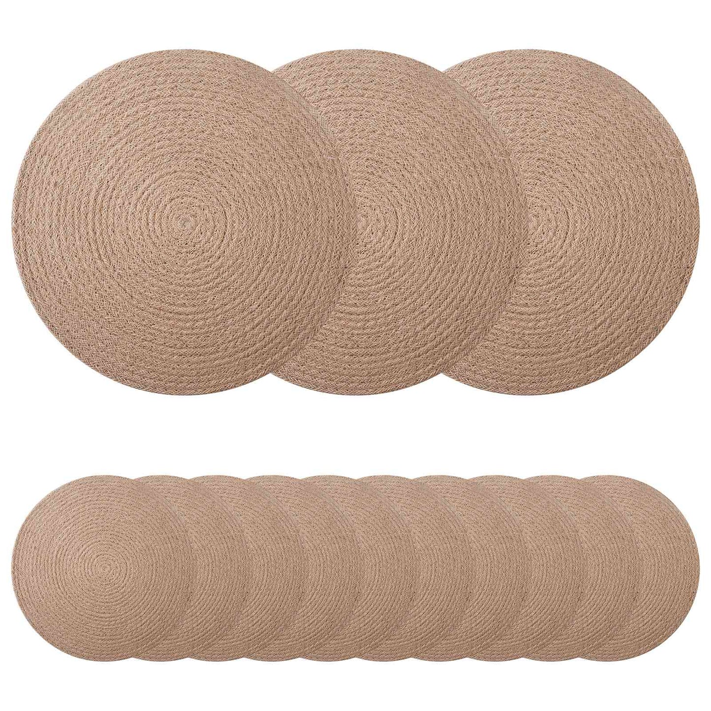 vidaXL Γιούτα Σουβέρ 50 pcs Φυσικό Ø 30 cm 100% Γιούτα Τοσσά