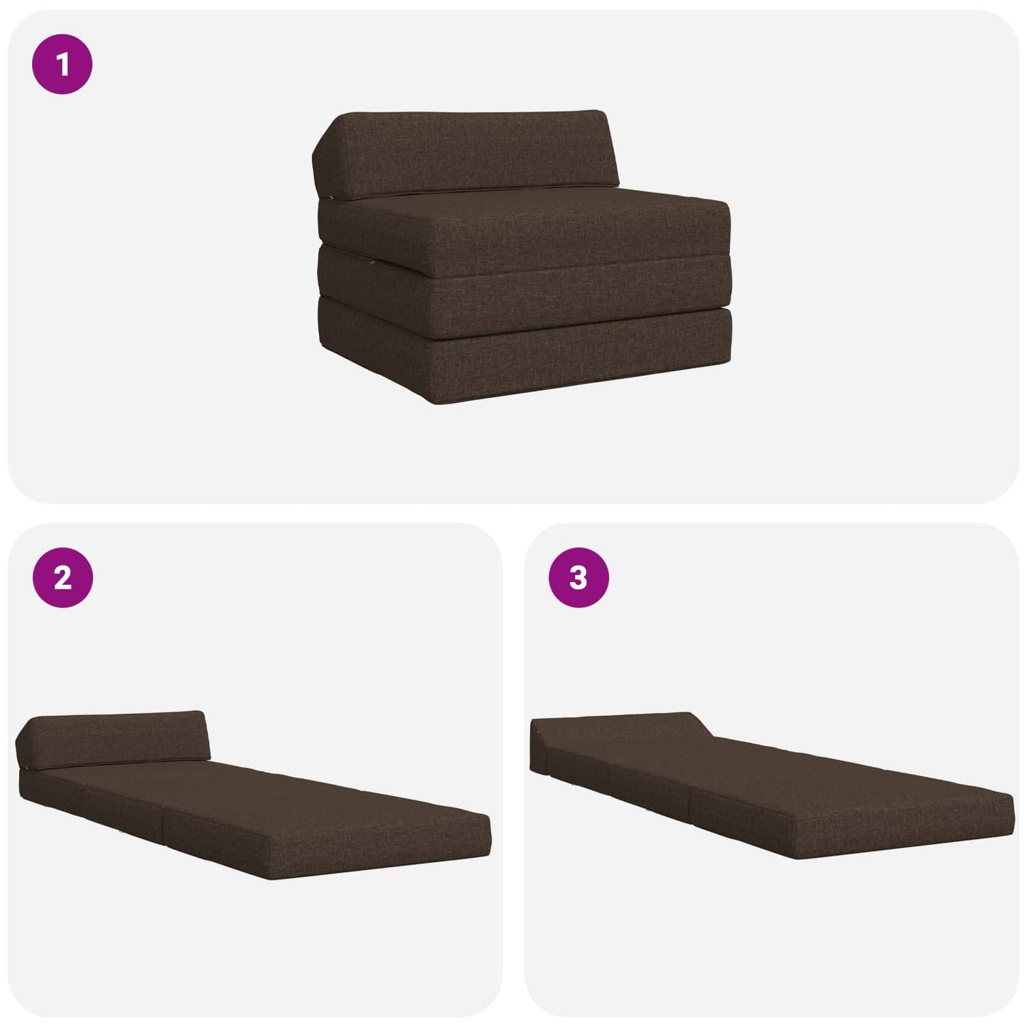 vidaXL Κρεβάτι Καναπέ Αναδιπλούμενο Taupe 200 x 70 x 10 εκ. Ύφασμα