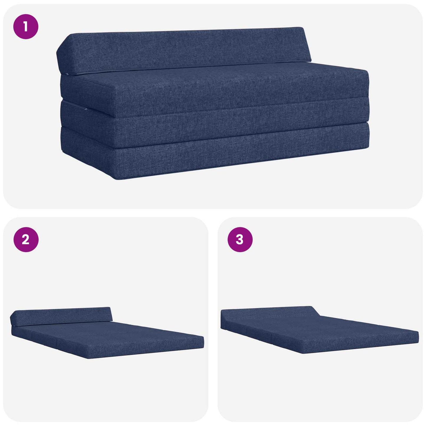 vidaXL Κρεβάτι Καναπέ Αναδιπλούμενο Μπλε 120 x 60 x 49 εκ Ύφασμα