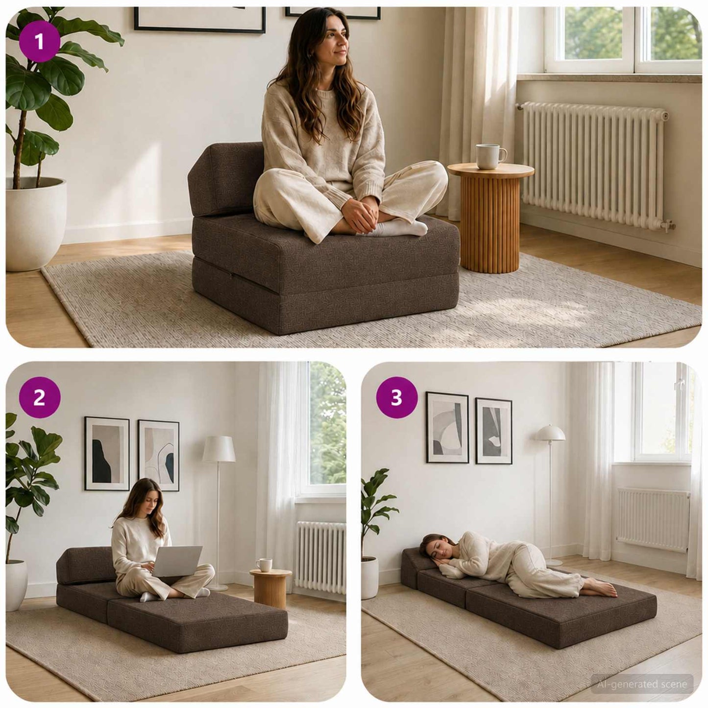vidaXL Κρεβάτι Καναπέ Αναδιπλούμενο Taupe 60 x 70 x 41 εκ Ύφασμα
