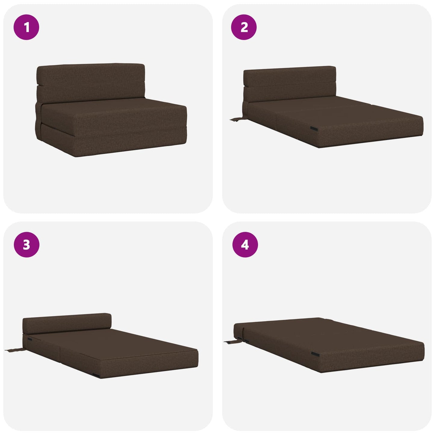 vidaXL Κρεβάτι Καναπέ Αναδιπλούμενο Taupe 70 x 72 x 60 εκ Ύφασμα