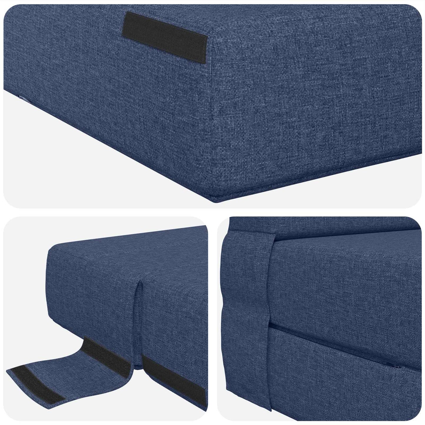 vidaXL Κρεβάτι Καναπέ Αναδιπλούμενο Μπλε 70 x 72 x 60 εκ Ύφασμα