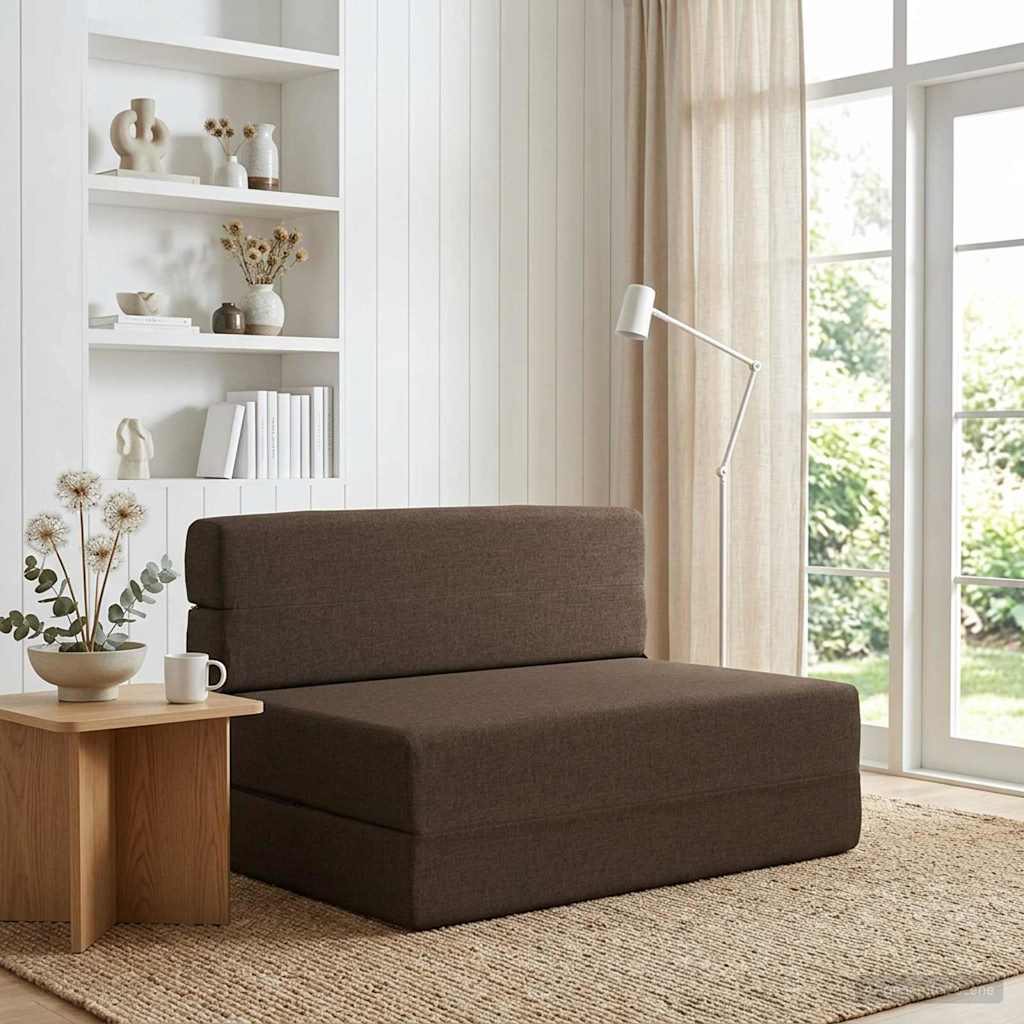 vidaXL Κρεβάτι Καναπέ Αναδιπλούμενο Taupe 100 x 80 x 60 εκ. Ύφασμα