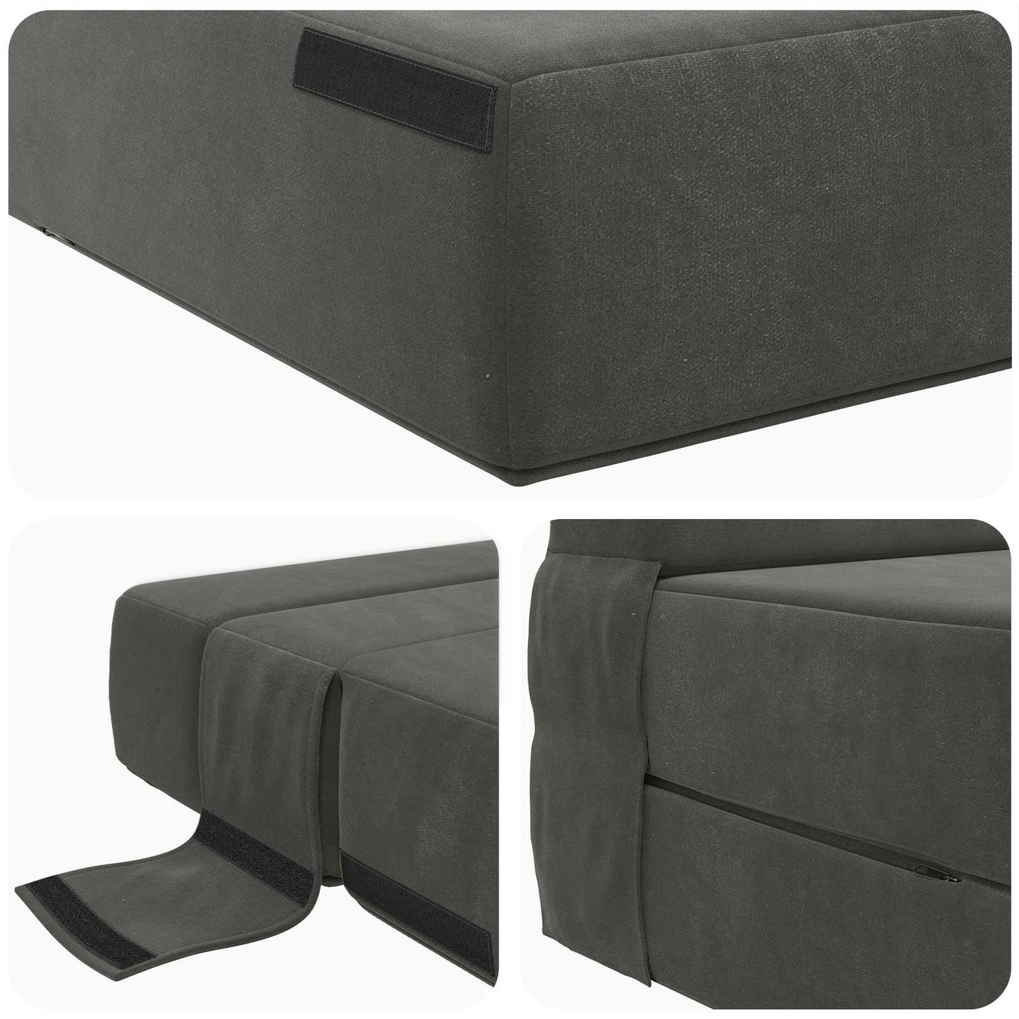 vidaXL Κρεβάτι Καναπέ Αναδιπλούμενο Σκούρο Γκρι 100 x 80 x 60 εκ.
