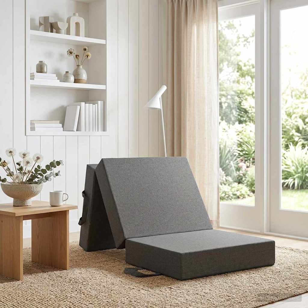 vidaXL Κρεβάτι Καναπέ Αναδιπλούμενο 200 x 75 x 15 cm Ανοιχτό γκρι