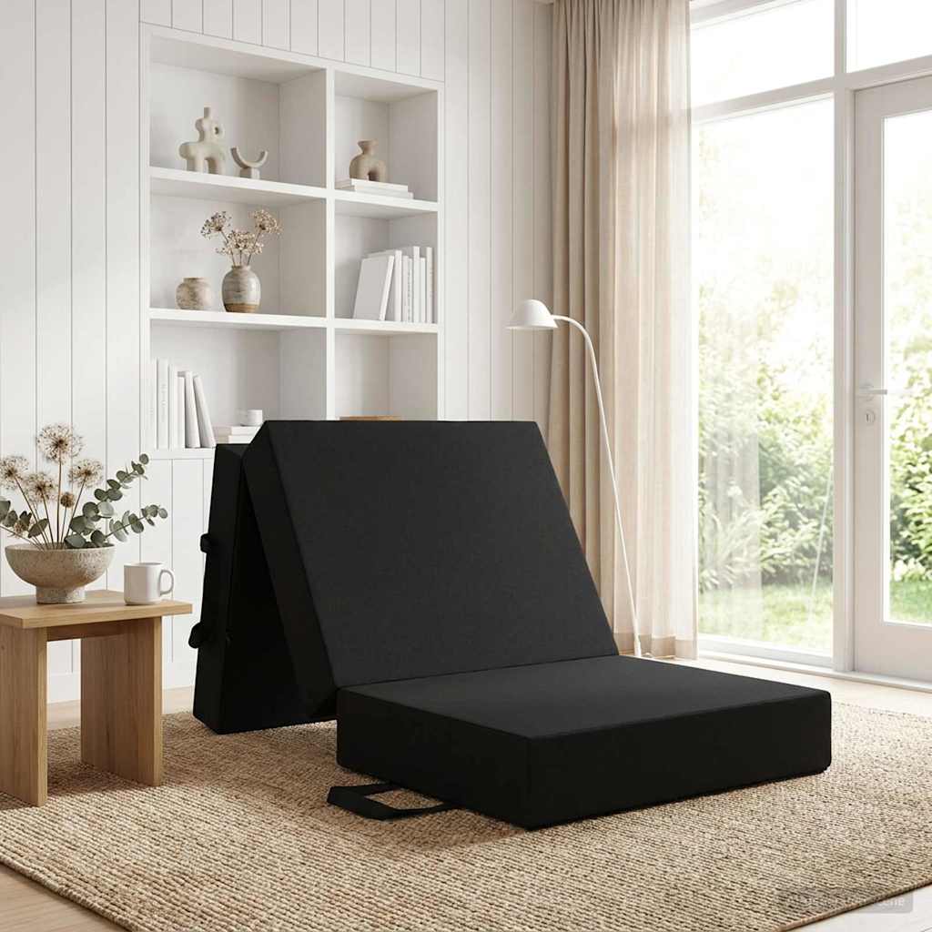 vidaXL Κρεβάτι Καναπέ Αναδιπλούμενο 190 x 75 x 15 cm Μαύρο