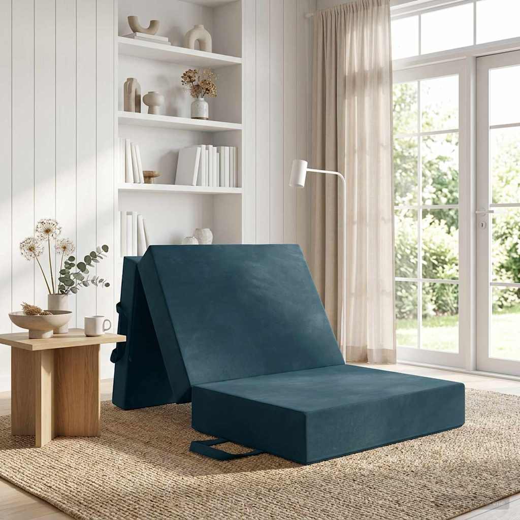 vidaXL Κρεβάτι Καναπέ Αναδιπλούμενο 75 x 63 x 45 εκ Μπλε