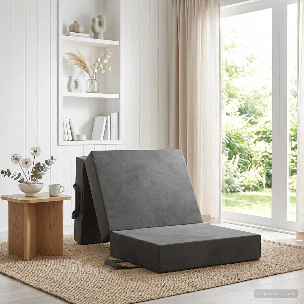 vidaXL Κρεβάτι Καναπέ Αναδιπλούμενο 200 x 75 x 15 cm Σκούρο Γκρι