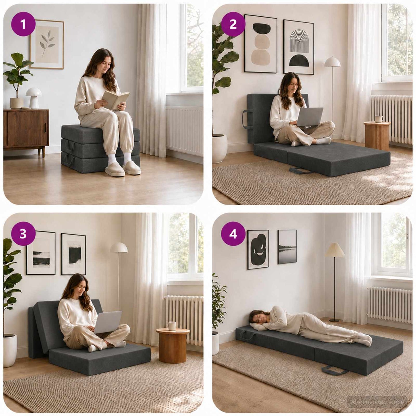 vidaXL Κρεβάτι Καναπέ Αναδιπλούμενο 190 x 75 x 15 cm Σκούρο Γκρι