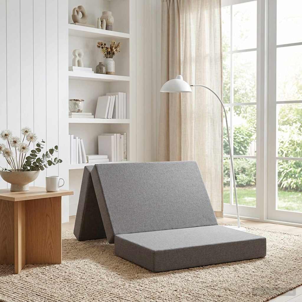 vidaXL Κρεβάτι Καναπέ Αναδιπλούμενο 200 x 80 x 15 cm Ανοιχτό γκρι