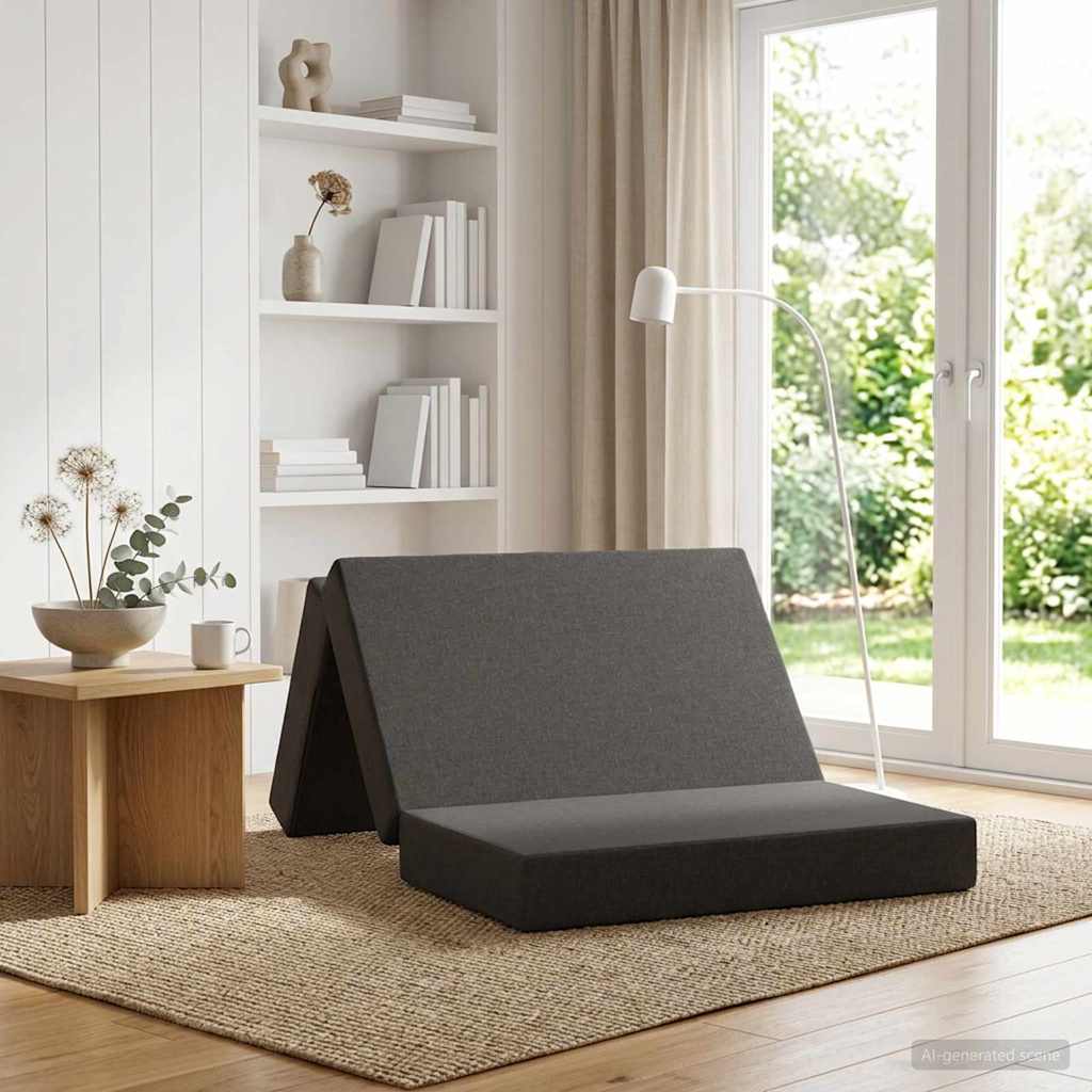 vidaXL Κρεβάτι Καναπέ Αναδιπλούμενο 200 x 80 x 15 cm Σκούρο Γκρι