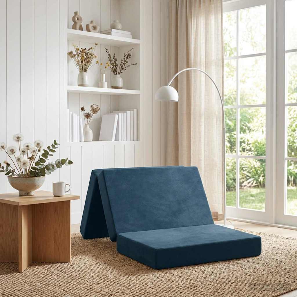 vidaXL Κρεβάτι Καναπέ Αναδιπλούμενο 90 x 67 x 45 εκ Μπλε