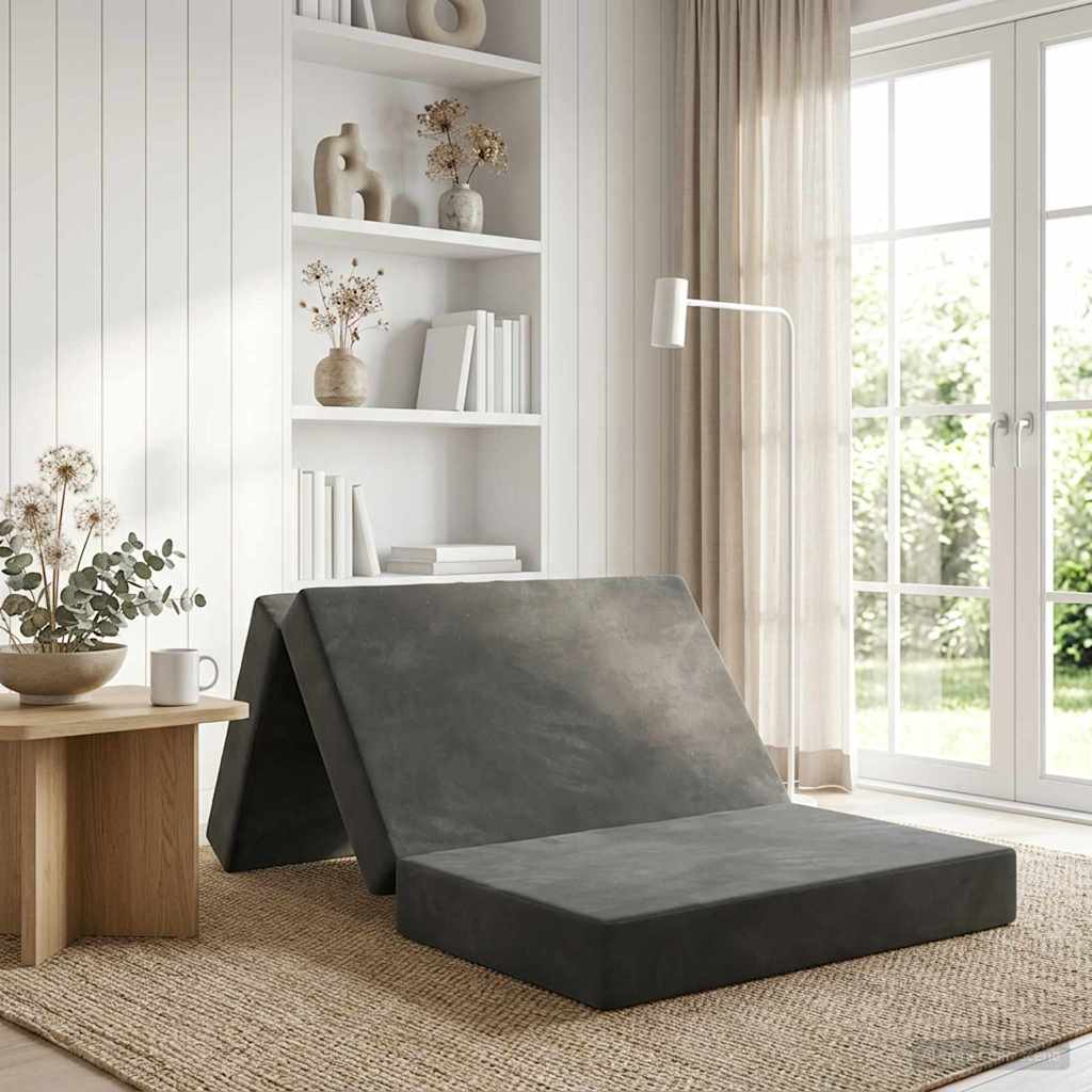 vidaXL Κρεβάτι Καναπέ Αναδιπλούμενο 200 x 100 x 15 cm Σκούρο Γκρι