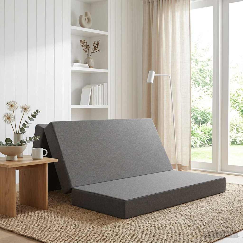 vidaXL Κρεβάτι Καναπέ Αναδιπλούμενο 200 x 160 x 15 cm Ανοιχτό γκρι
