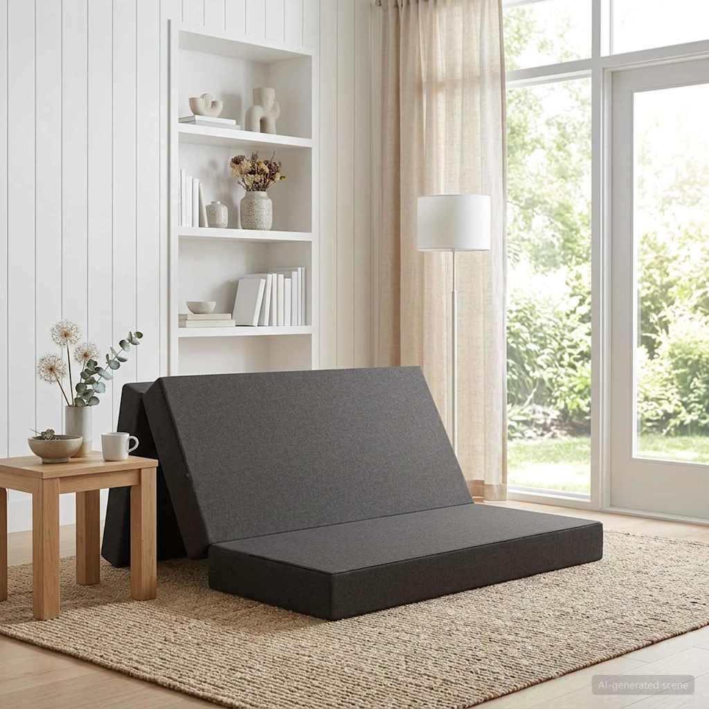 vidaXL Κρεβάτι Καναπέ Αναδιπλούμενο 200 x 160 x 15 cm Σκούρο Γκρι