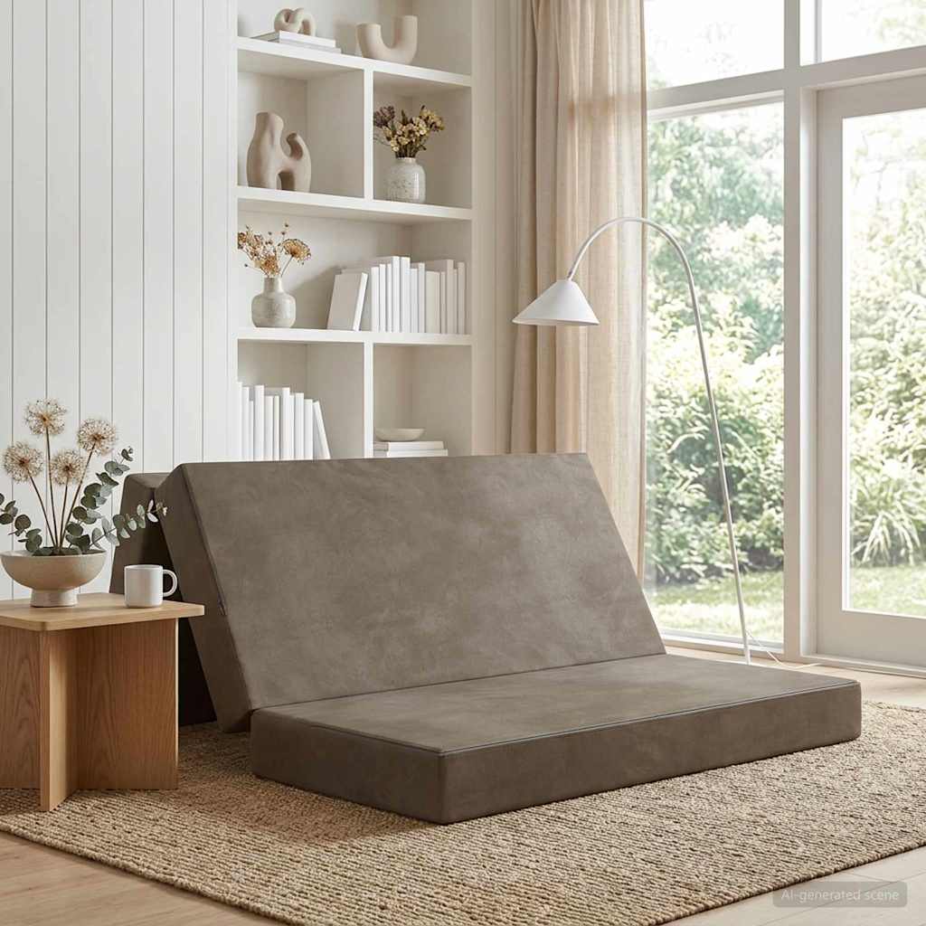 vidaXL Κρεβάτι Καναπέ Αναδιπλούμενο 200 x 140 x 15 cm Ανοιχτό γκρι