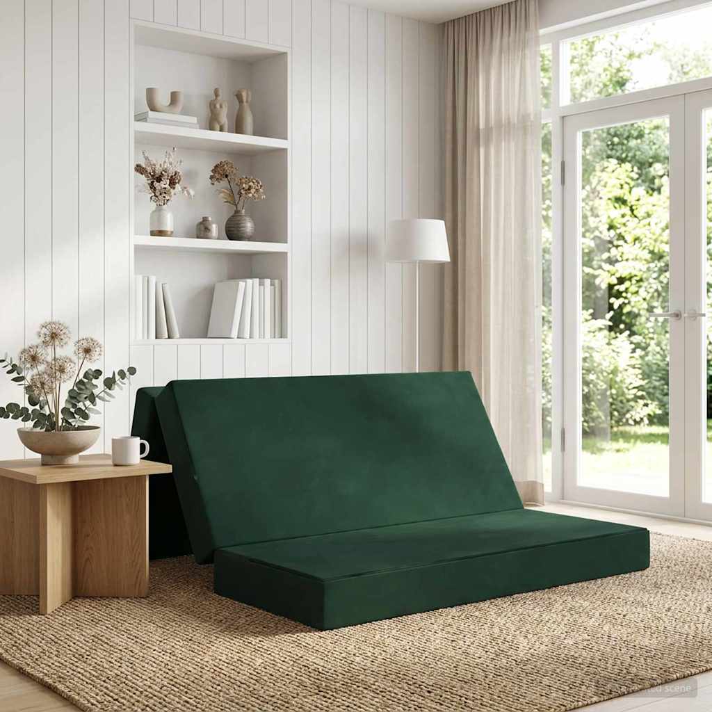 vidaXL Κρεβάτι Καναπέ Αναδιπλούμενο 160 x 67 x 45 εκ Σκούρο Πράσινο