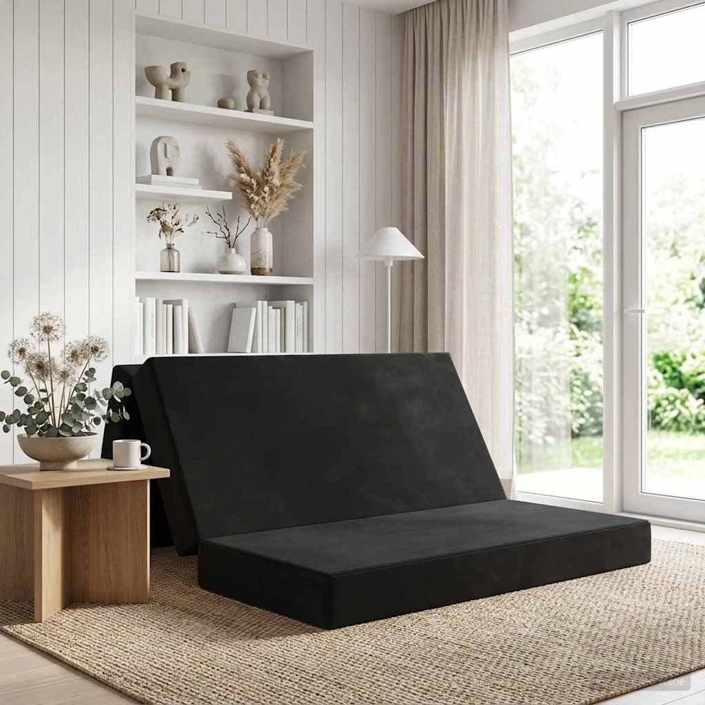 vidaXL Κρεβάτι Καναπέ Αναδιπλούμενο 200 x 120 x 15 cm Μαύρο