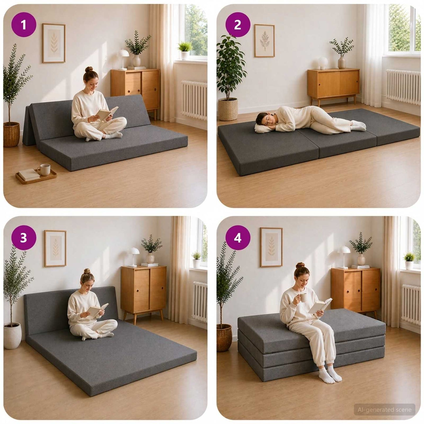 vidaXL Κρεβάτι Καναπέ Αναδιπλούμενο 200 x 160 x 15 cm Ανοιχτό γκρι