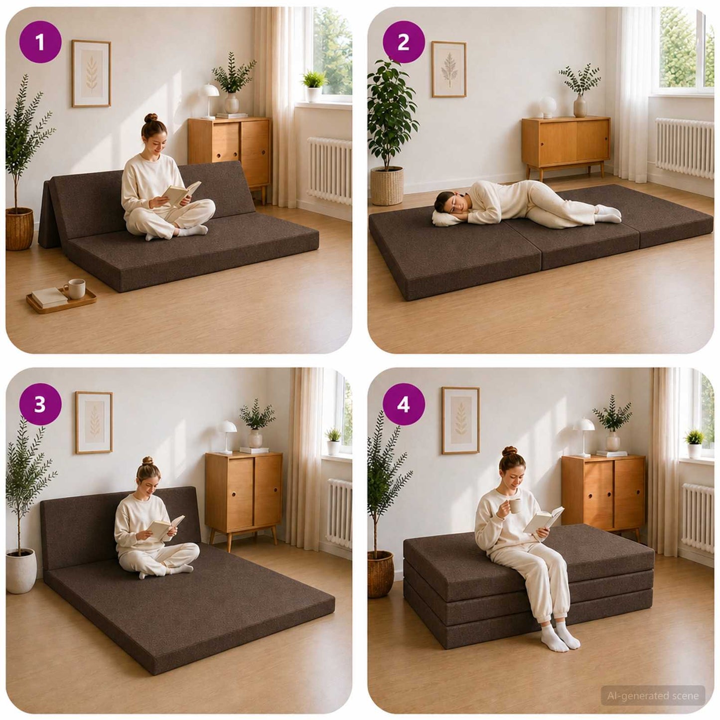 vidaXL Κρεβάτι Καναπέ Αναδιπλούμενο 160 x 67 x 45 εκ Taupe