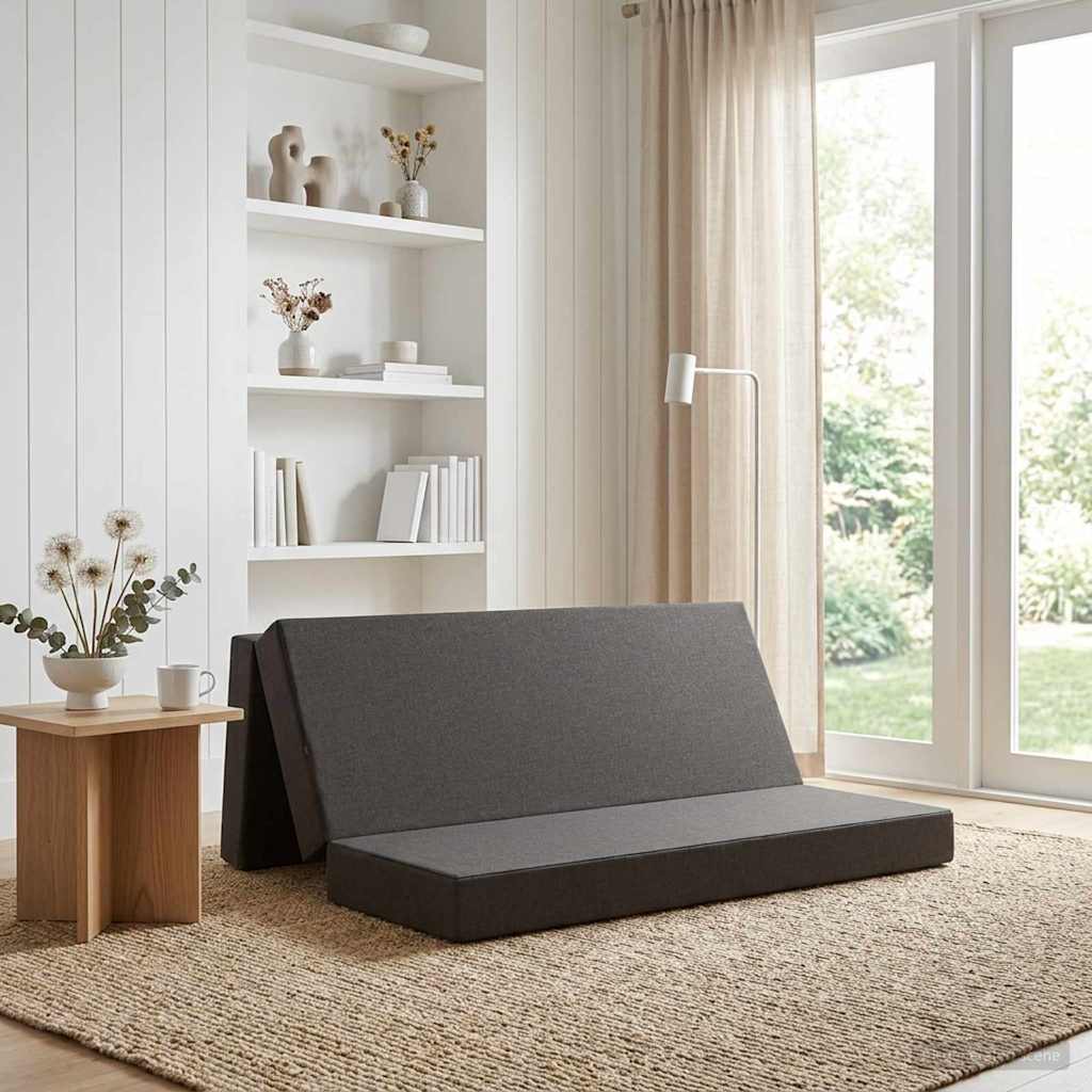 vidaXL Κρεβάτι Καναπέ Αναδιπλούμενο 200 x 200 x 15 cm Σκούρο Γκρι
